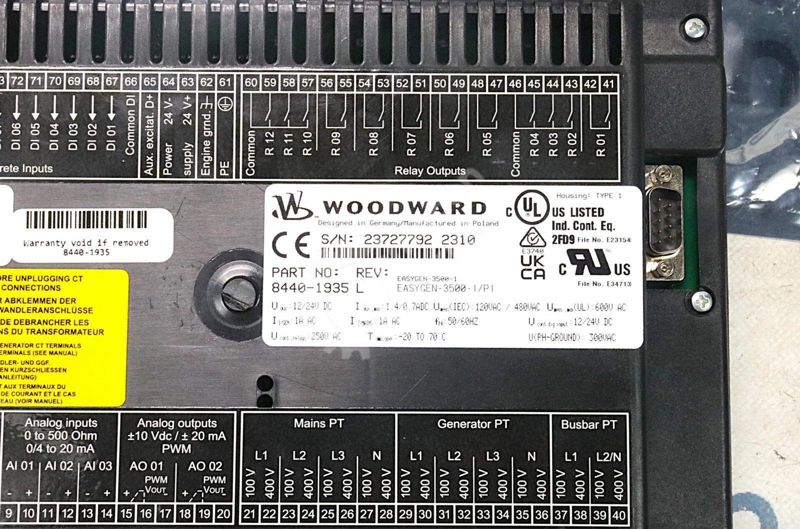 Woodward 8440-1935 Multi-functional controller Wei