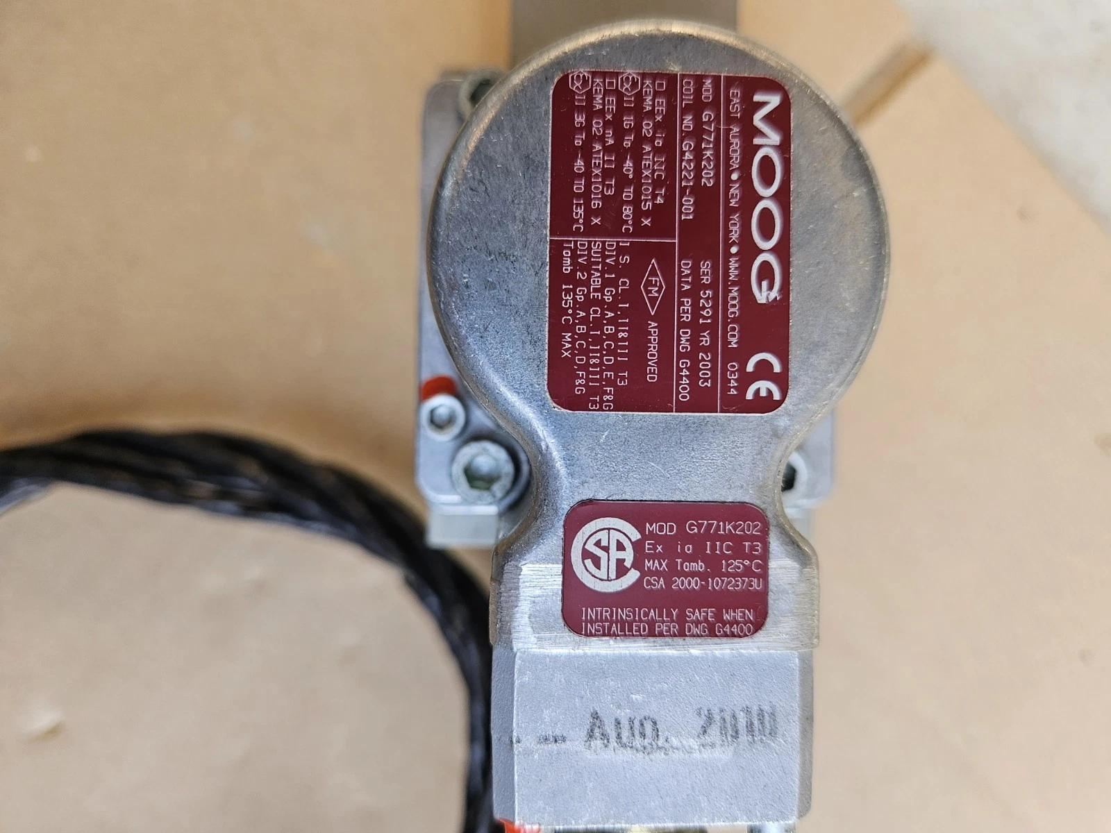MOOG G771K202 312A6077P004   High Performance Servo Valve