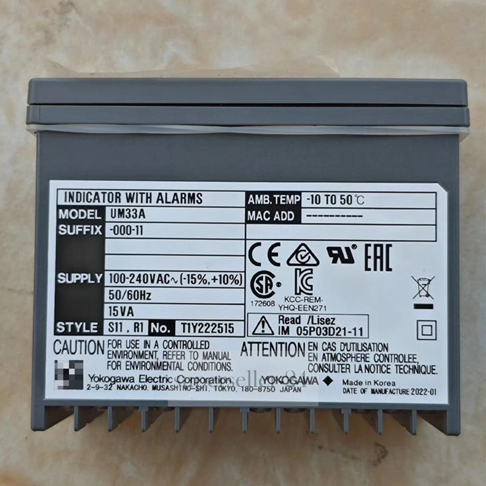 YOKOGAWA UM33A-000-11 Digital Indicator Controller