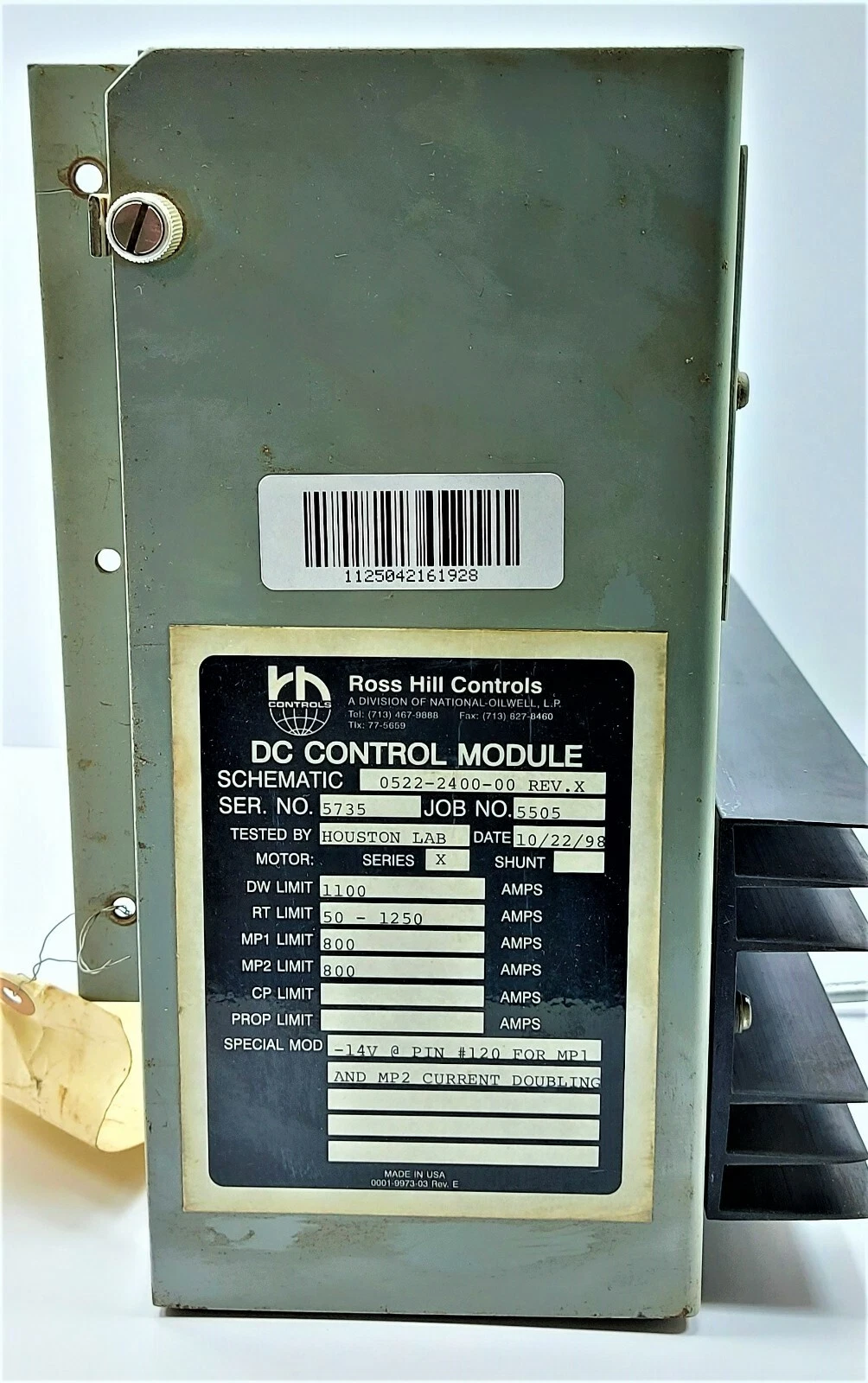 ROSS HILL CONTROLS 0522-2400-00