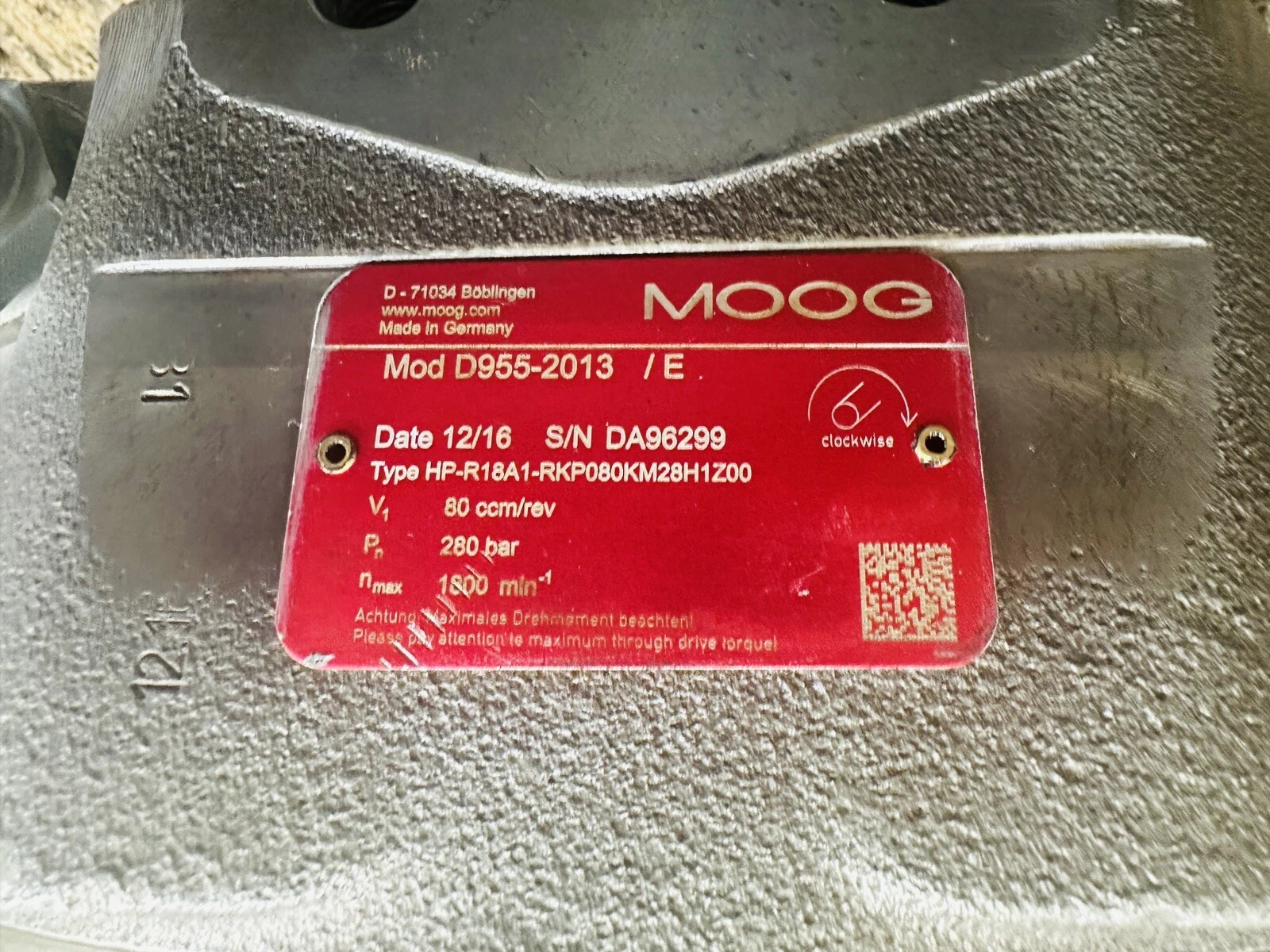 MOOG D955-2013 Industrial Servo Valve