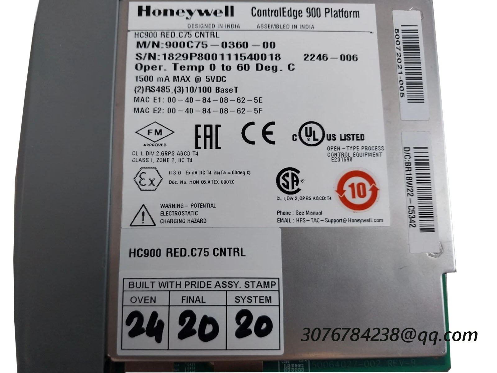 HONEYWELL 900C75-0360-00 Industrial Control System Module