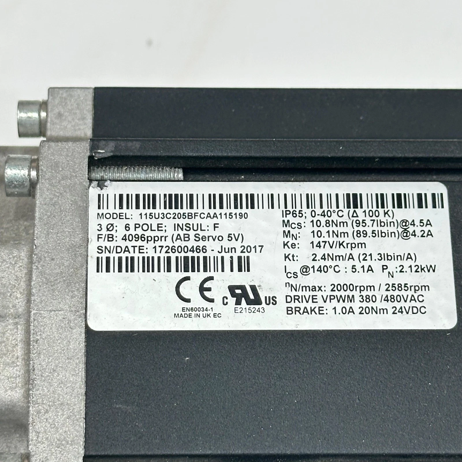 Control Techniques 115U2C300BACAA115190 Drive Module
