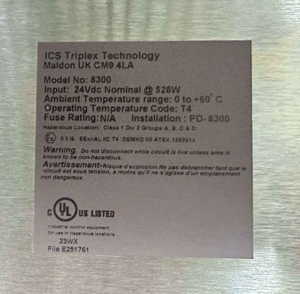 ICS TRIPLEX T8300 Trusted TMR Safety System Module