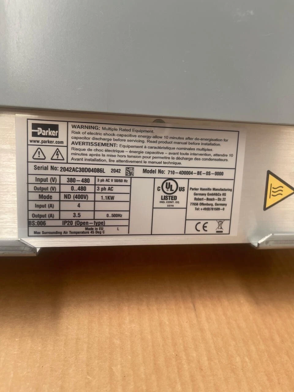 Parker 710‑4D0004‑BE‑0S‑0000 | High‑Performance Industrial Control Spare Component for Fluid Power Systems