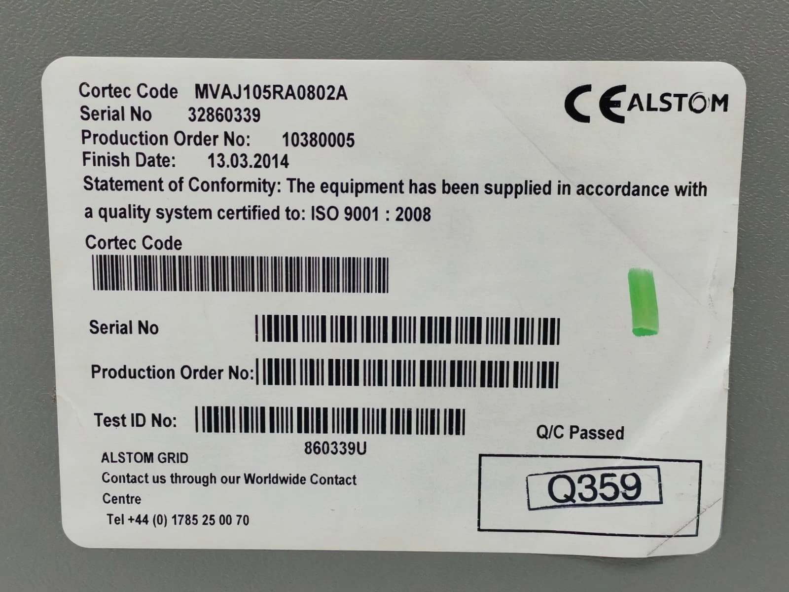 ALSTOM MVAJ105RA0802A | Protective Relay Module – Industrial Power System Protection Spare Component