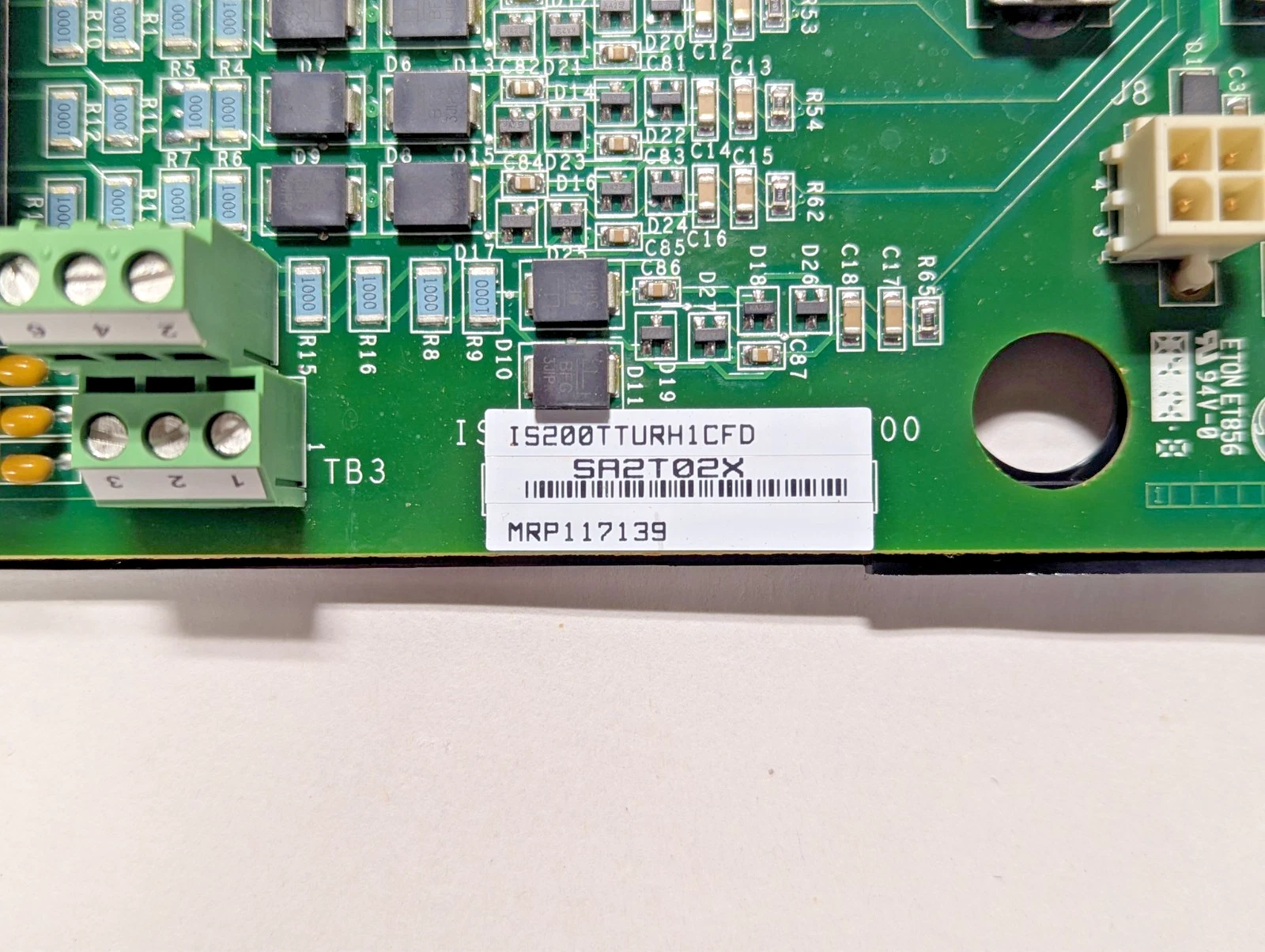 GE IS200TTURH1CFD Turbine Control Terminal Board